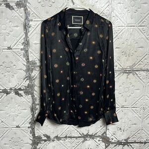 Scotch & Soda Black Button Down Shirt with Multicolor Pattern